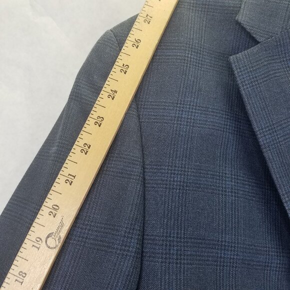 LRL Ralph Lauren Men's Sport Coat Blazer Size 42L Blue Grey Windowpane Silk Wool - Picture 16 of 16